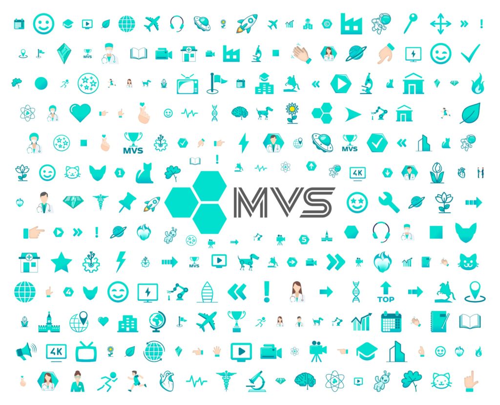 Бирюзовый эмодзи-пак от MVS в Telegram